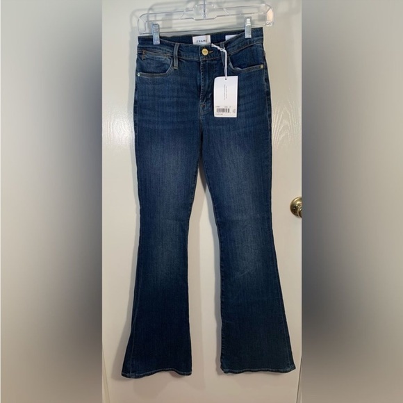 Frame NWT Le High Flare high rise button fly flare leg jeans Size 27 - Picture 14 of 15